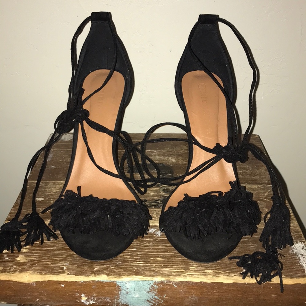 Black Wrap Around Ankle Heels